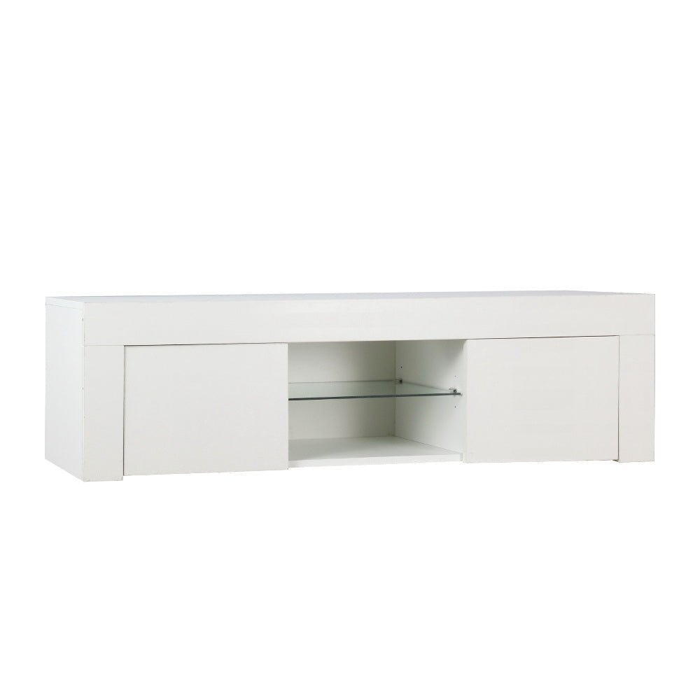TV Entertainment Unit with LED Lighting - White - Mid - Season Super Sale - Rivercity House & Home Co. (ABN 18 642 972 209) - Affordable Modern Furniture Australia