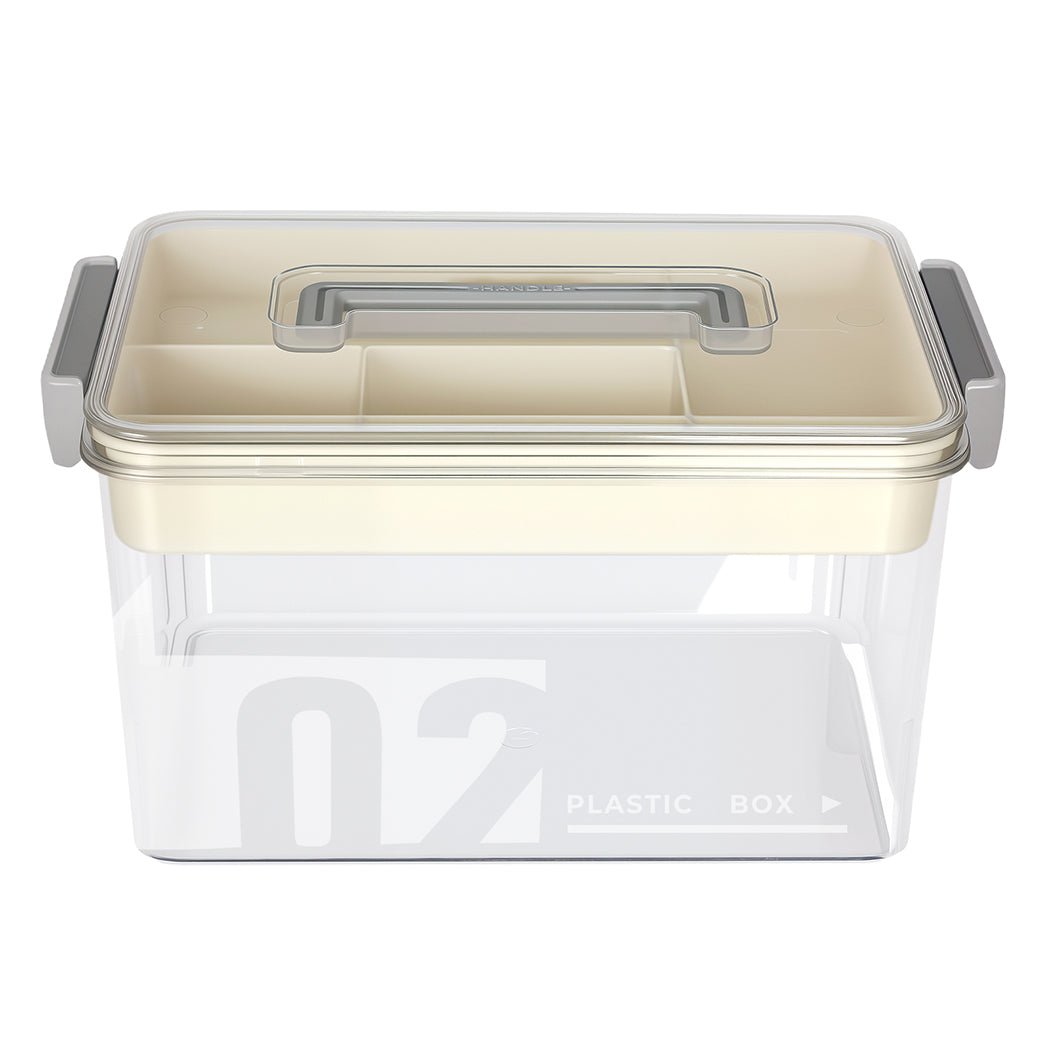 Two Layer Medical Storage Box with Handle and Compartments - Transparent - Rivercity House & Home Co. (ABN 18 642 972 209) - Affordable Modern Furniture Australia
