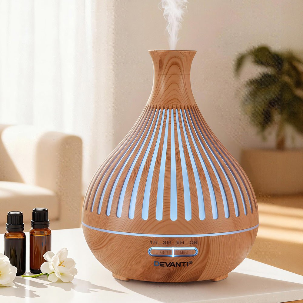Ultrasonic Aroma Diffuser Aromatherapy 400ml LED Lights Iron Humidifier Forest Light wood grain - Appliances > Aroma Diffusers & Humidifiers > Aroma Diffusers - Rivercity House & Home Co. (ABN 18 642 972 209) - Affordable Modern Furniture Australia