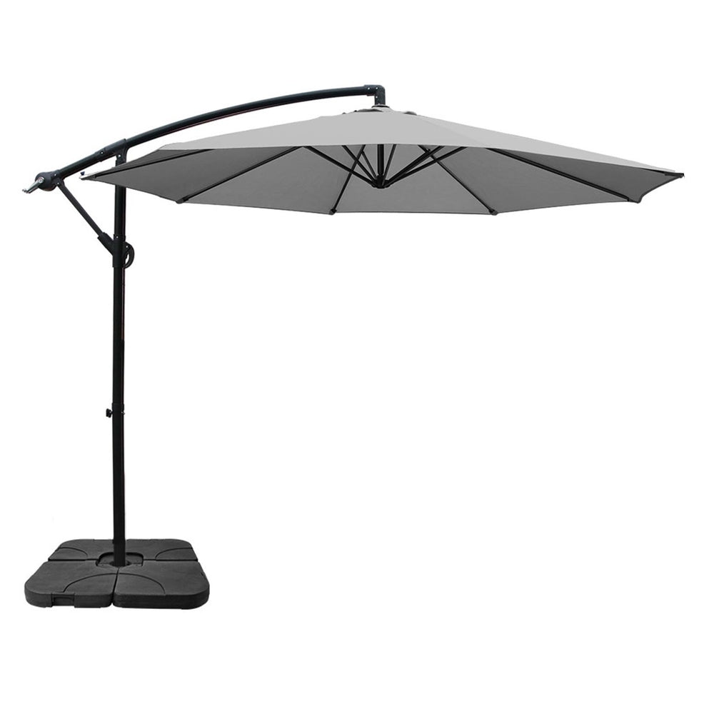 Umbrella Outdoor Umbrellas Cantilever Sun Stand UV Garden Base Grey 3M - Home & Garden > Shading - Rivercity House & Home Co. (ABN 18 642 972 209) - Affordable Modern Furniture Australia