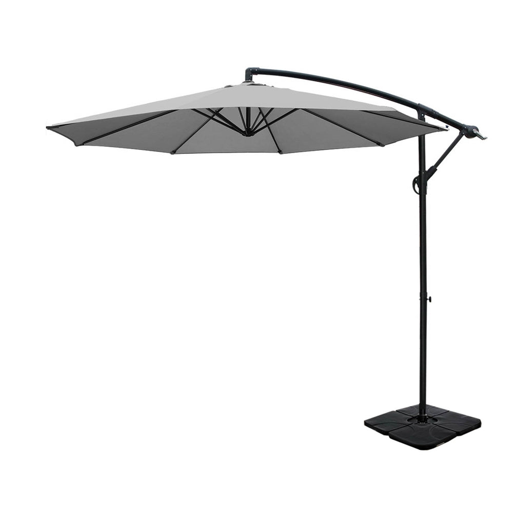 Umbrella Outdoor Umbrellas Cantilever Sun Stand UV Garden Base Grey 3M - Home & Garden > Shading - Rivercity House & Home Co. (ABN 18 642 972 209) - Affordable Modern Furniture Australia