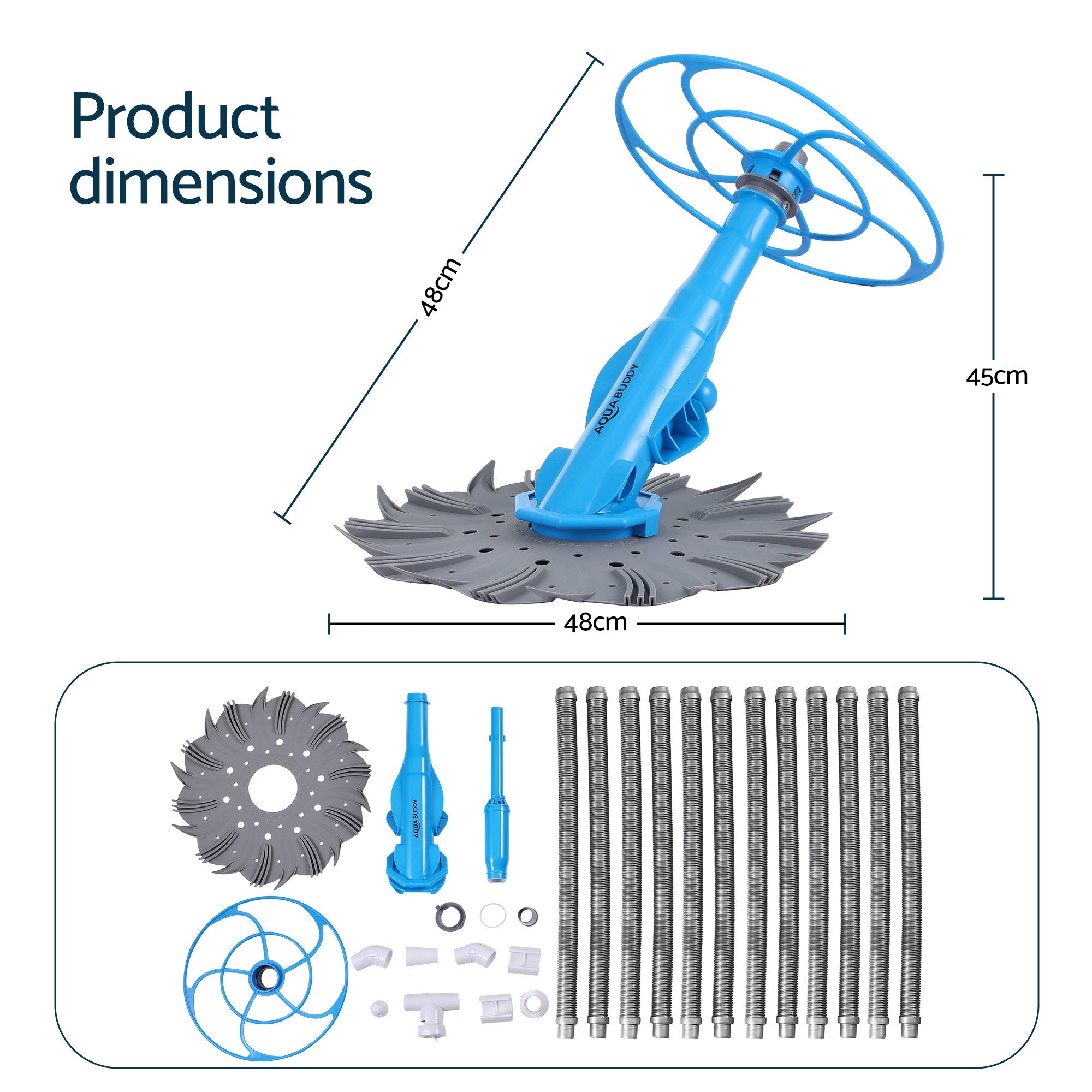 Vacuum Pool Cleaner Automatic Swimming Pool Floor Climb Wall Grey - Home & Garden > Pool & Accessories > Pool Sweeps & Vacuums - Rivercity House & Home Co. (ABN 18 642 972 209) - Affordable Modern Furniture Australia