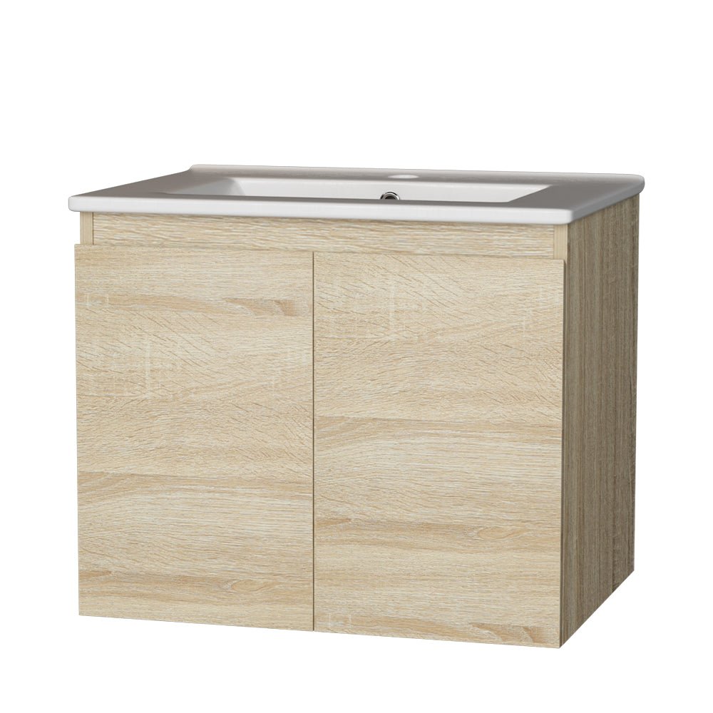 Vanity Unit 600mm with Basin Oak - Furniture > Bathroom - Rivercity House & Home Co. (ABN 18 642 972 209) - Affordable Modern Furniture Australia