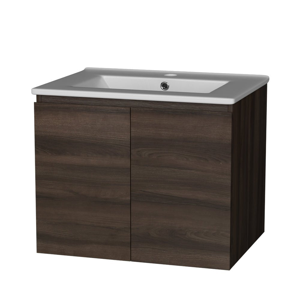 Vanity Unit 600mm with Basin Walnut - Furniture > Bathroom - Rivercity House & Home Co. (ABN 18 642 972 209) - Affordable Modern Furniture Australia