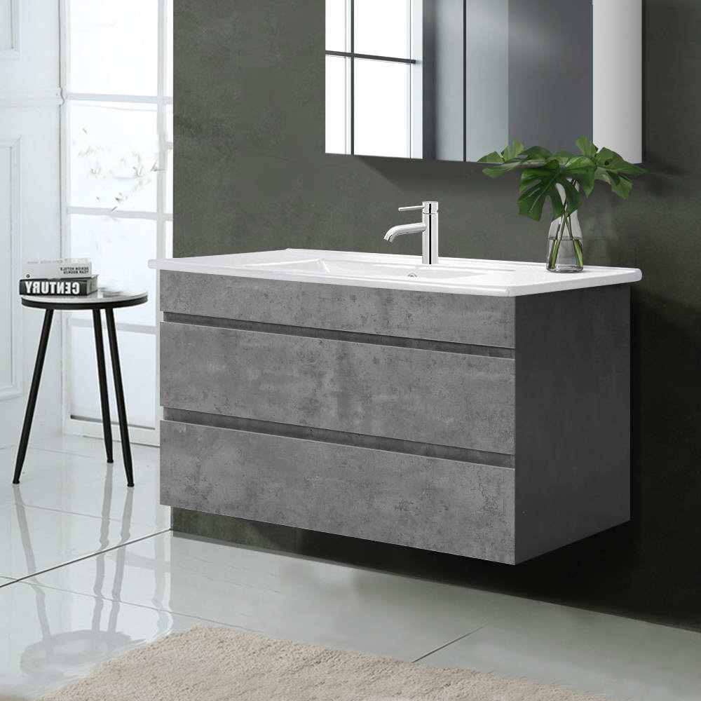 Vanity Unit 915mm with Basin Grey - Home & Garden > Bathroom Accessories - Rivercity House & Home Co. (ABN 18 642 972 209) - Affordable Modern Furniture Australia