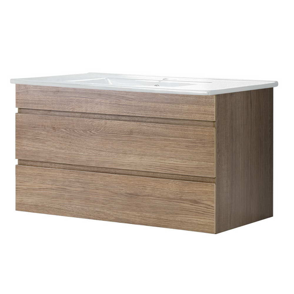 Vanity Unit 915mm with Basin Oak - Furniture > Bathroom - Rivercity House & Home Co. (ABN 18 642 972 209) - Affordable Modern Furniture Australia