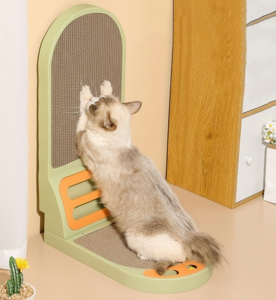 Vertical L - Shaped Cat Scratching Board with Durable Cardboard for Indoor Cats - Natural - Pet Care > Cat Supplies > Cat Scratching Posts - Rivercity House & Home Co. (ABN 18 642 972 209) - Affordable Modern Furniture Australia