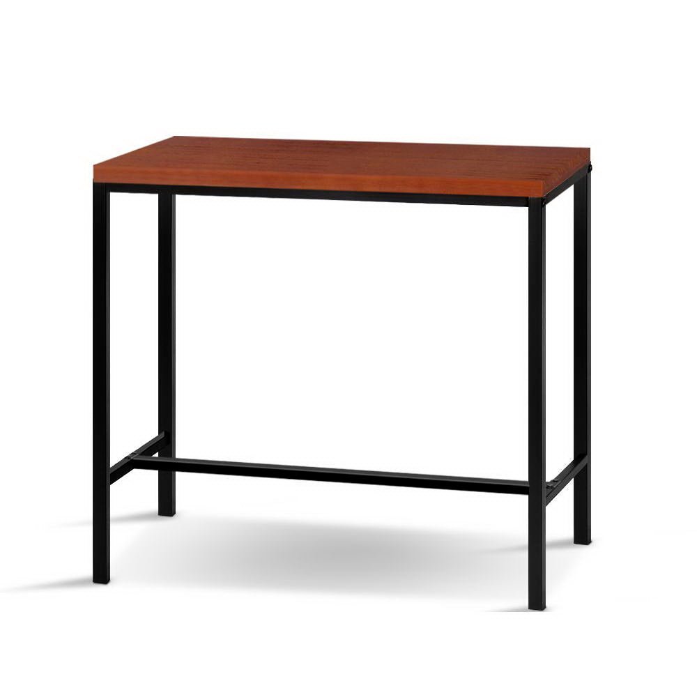 Vintage Bar Table ALEX Retro Pine Wood Metal Frame - Rivercity House & Home Co. (ABN 18 642 972 209) - Affordable Modern Furniture Australia