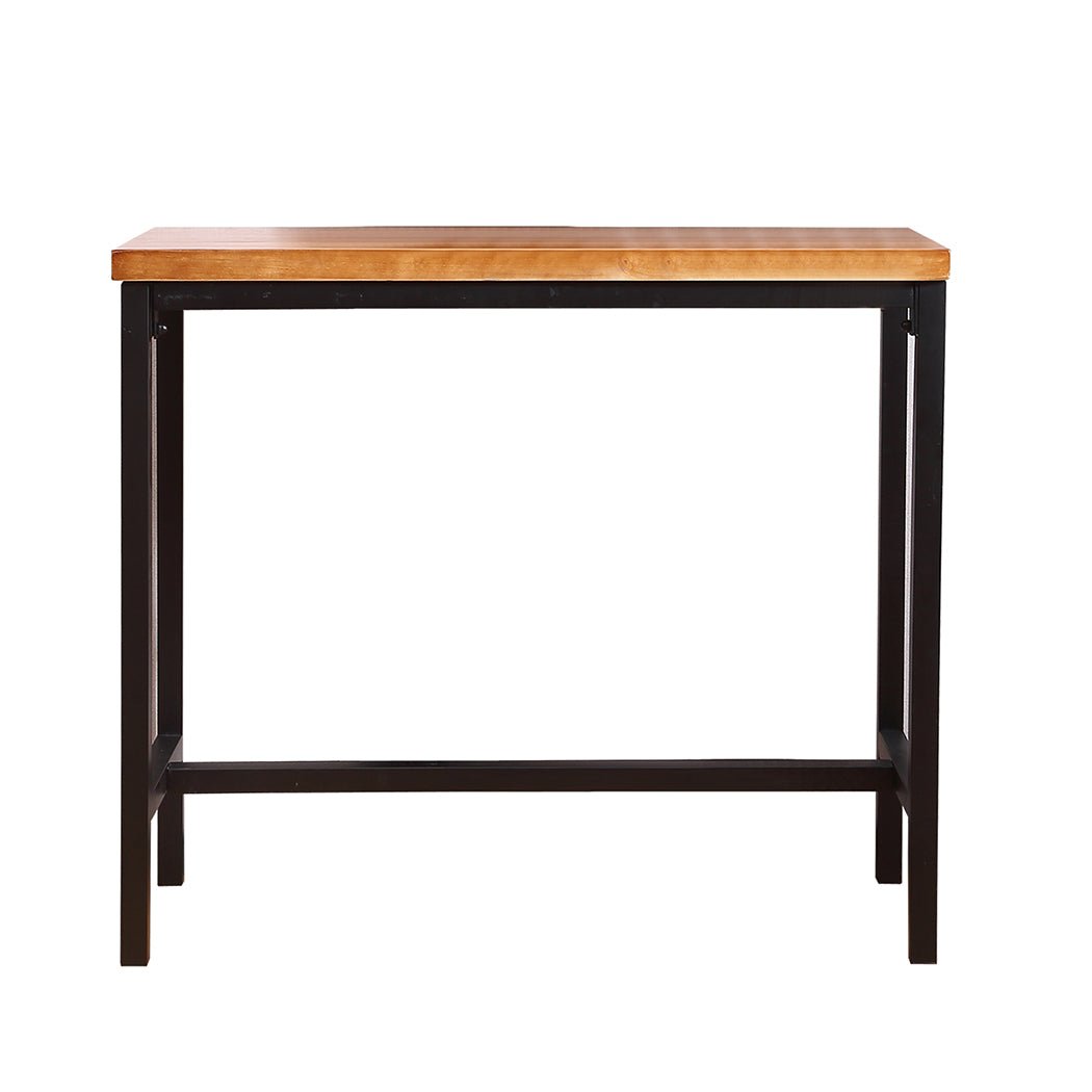 Vintage Industrial High Bar Table with Solid Wood Top - Natural - Rivercity House & Home Co. (ABN 18 642 972 209) - Affordable Modern Furniture Australia