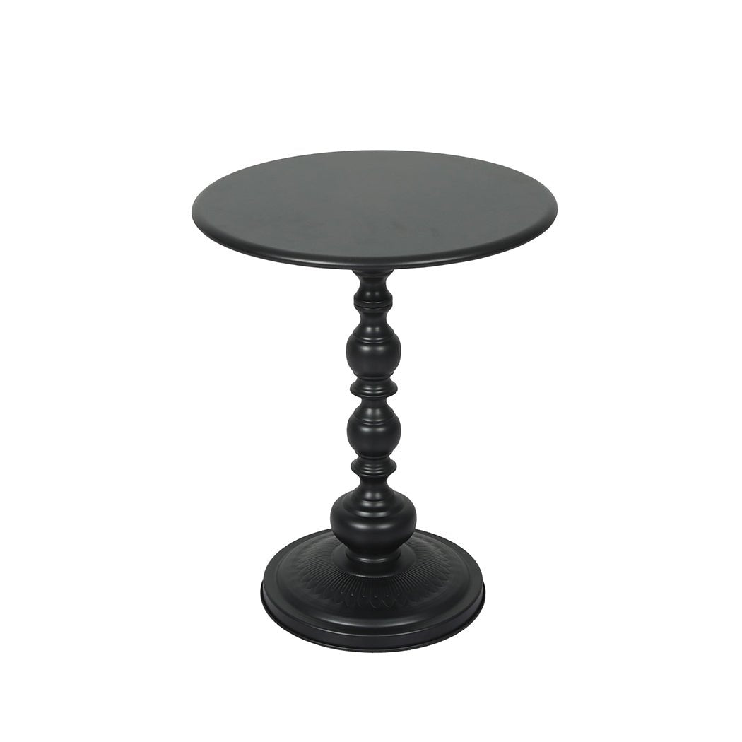 Vintage Round Metal Side Table with End Design - Black - Rivercity House & Home Co. (ABN 18 642 972 209) - Affordable Modern Furniture Australia