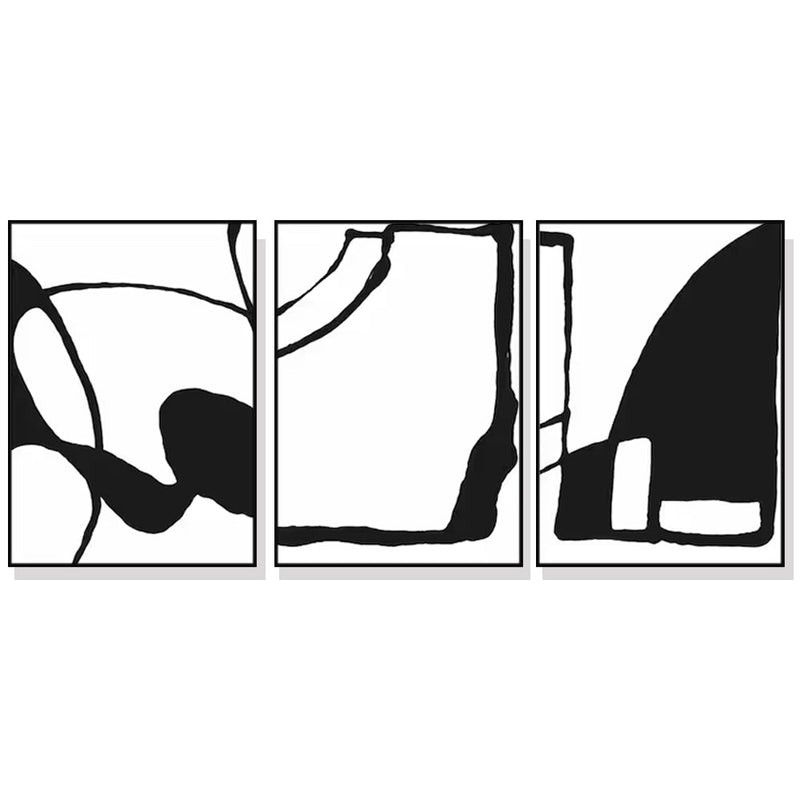 Wall Art 40cmx60cm Black and White 3 Sets Black Frame Canvas - Home & Garden > Wall Art - Rivercity House & Home Co. (ABN 18 642 972 209) - Affordable Modern Furniture Australia