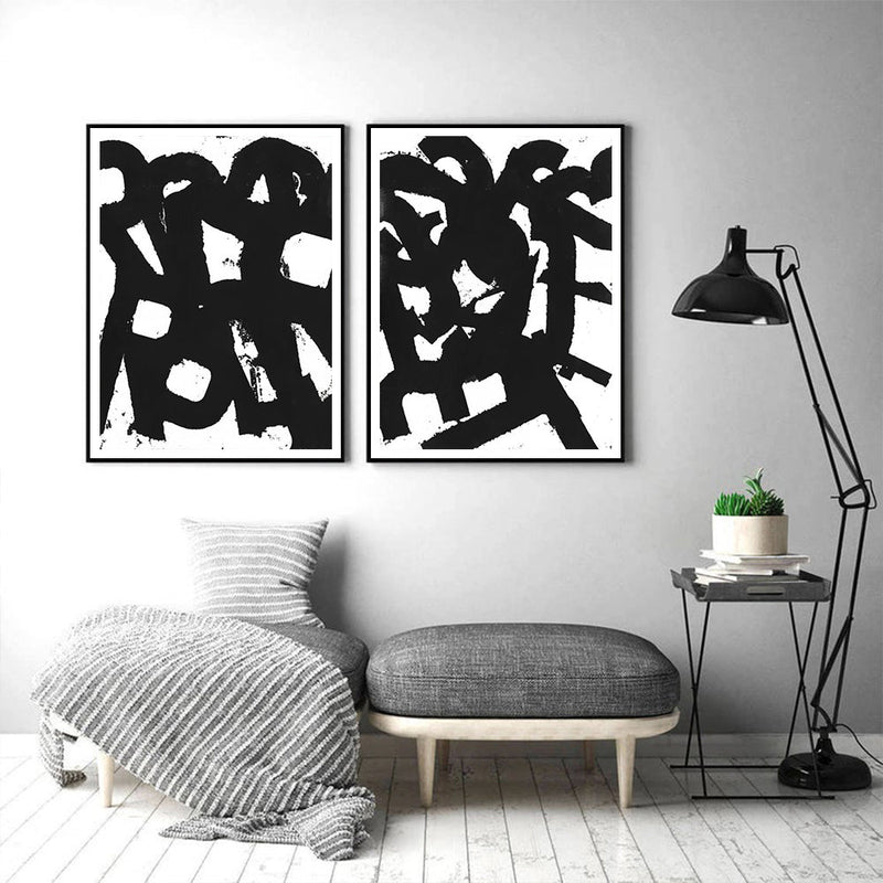 Wall Art 70cmx100cm Rock N Roll 2 Sets Black Frame Canvas - Home & Garden > Wall Art - Rivercity House & Home Co. (ABN 18 642 972 209) - Affordable Modern Furniture Australia