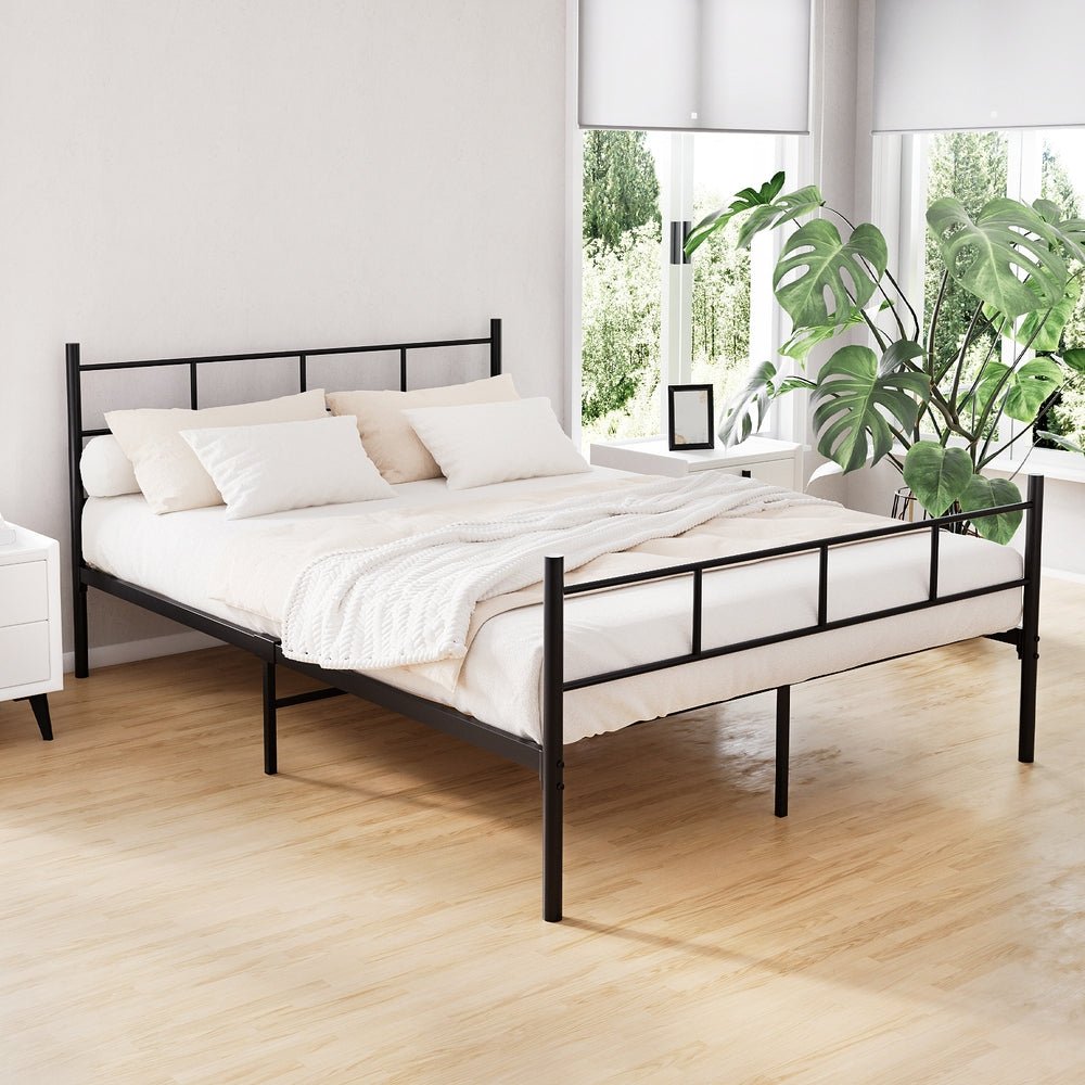 Wategos Metal Double Bed Frame Black - Rivercity House & Home Co. (ABN 18 642 972 209) - Affordable Modern Furniture Australia