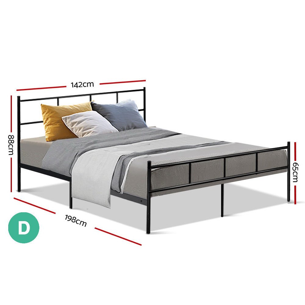 Wategos Metal Double Bed Frame Black - Rivercity House & Home Co. (ABN 18 642 972 209) - Affordable Modern Furniture Australia