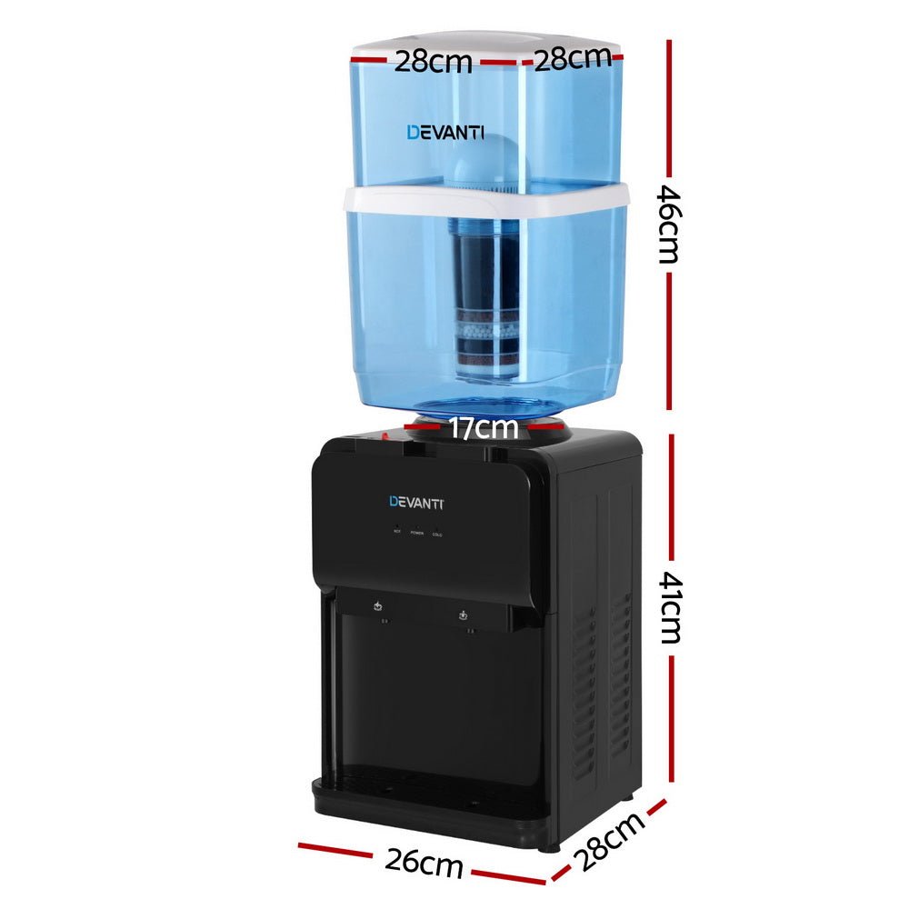 Water Cooler Dispenser Bench Top 22L Black - Appliances > Kitchen Appliances > Water Dispensers - Rivercity House & Home Co. (ABN 18 642 972 209) - Affordable Modern Furniture Australia