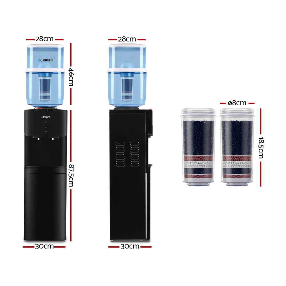 Water Cooler Dispenser Stand 22L Bottle Black w/2 Filter - Appliances > Kitchen Appliances > Water Dispensers - Rivercity House & Home Co. (ABN 18 642 972 209) - Affordable Modern Furniture Australia
