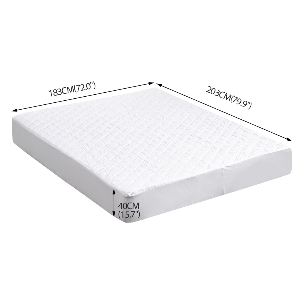 Waterproof Fully Fitted Microfiber King Mattress Protector - White - Rivercity House & Home Co. (ABN 18 642 972 209) - Affordable Modern Furniture Australia