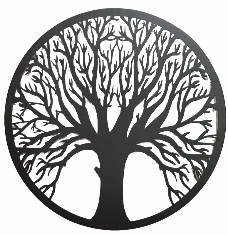 Welcome Tree Metal Wall Art 40cm - Black - Home & Garden > Wall Art > 3D Wall Art - Rivercity House & Home Co. (ABN 18 642 972 209) - Affordable Modern Furniture Australia