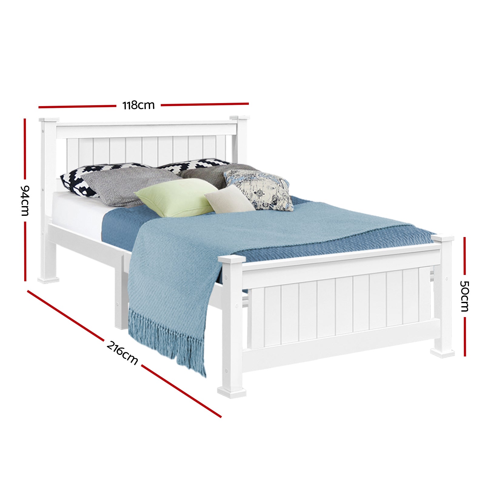 Wendy Wooden King Single Bed Frame White - Rivercity House & Home Co. (ABN 18 642 972 209) - Affordable Modern Furniture Australia