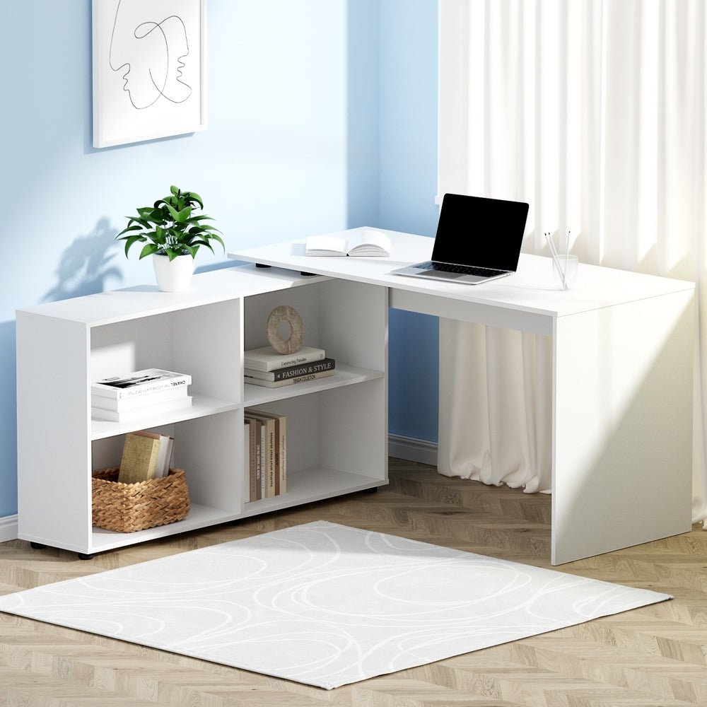 White Corner Computer Desk - Furniture - Rivercity House & Home Co. (ABN 18 642 972 209) - Affordable Modern Furniture Australia