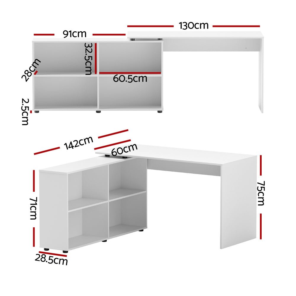 White Corner Computer Desk - Furniture - Rivercity House & Home Co. (ABN 18 642 972 209) - Affordable Modern Furniture Australia