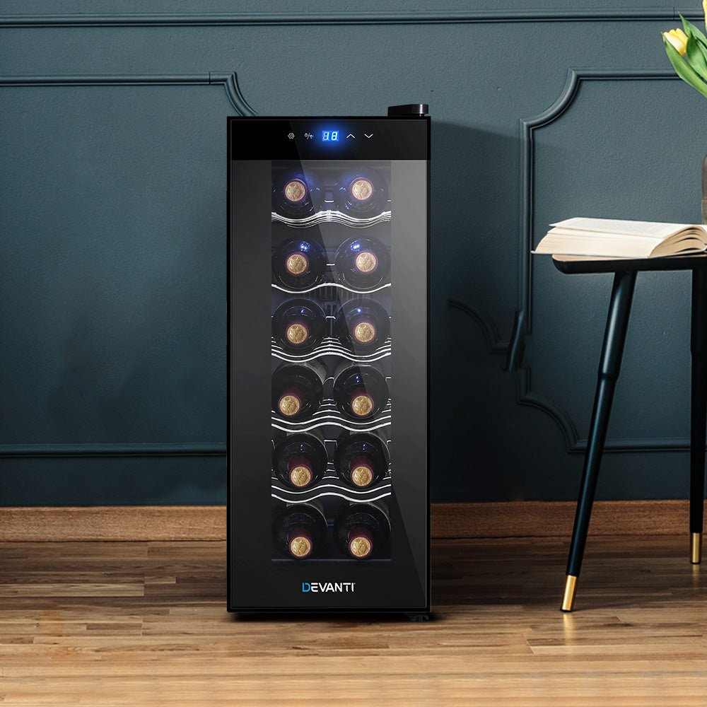 Wine Fridge Cooler 12 Bottles - Appliances > Fridges & Freezers > Wine Fridges - Rivercity House & Home Co. (ABN 18 642 972 209) - Affordable Modern Furniture Australia