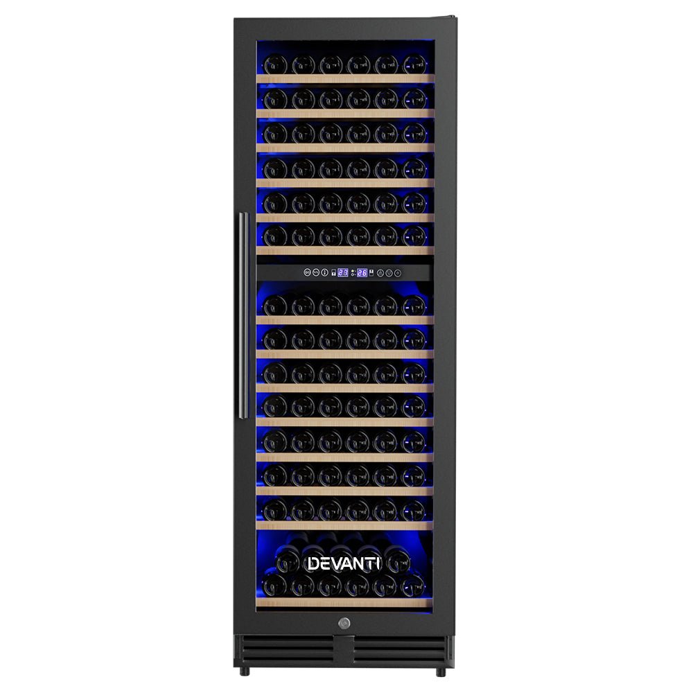 Wine Fridge Cooler Dual Zone 154 Bottles - Appliances > Fridges & Freezers > Wine Fridges - Rivercity House & Home Co. (ABN 18 642 972 209) - Affordable Modern Furniture Australia