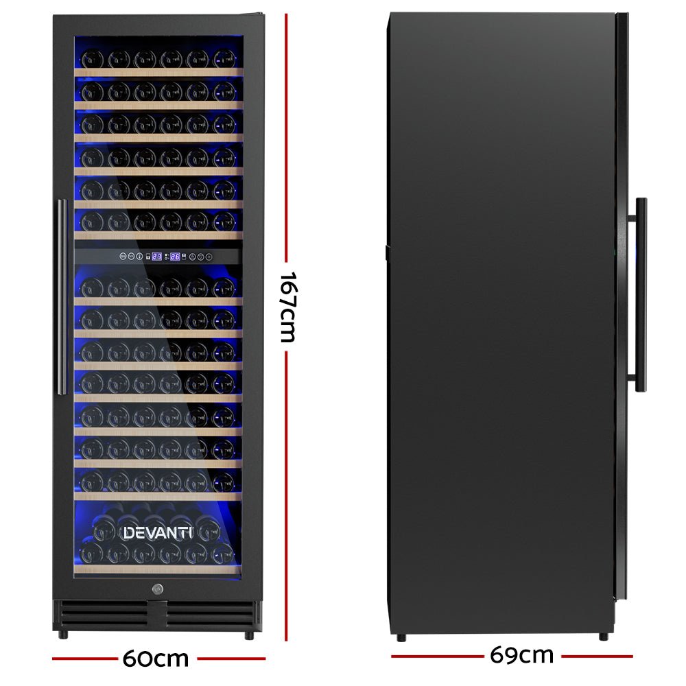 Wine Fridge Cooler Dual Zone 154 Bottles - Appliances > Fridges & Freezers > Wine Fridges - Rivercity House & Home Co. (ABN 18 642 972 209) - Affordable Modern Furniture Australia