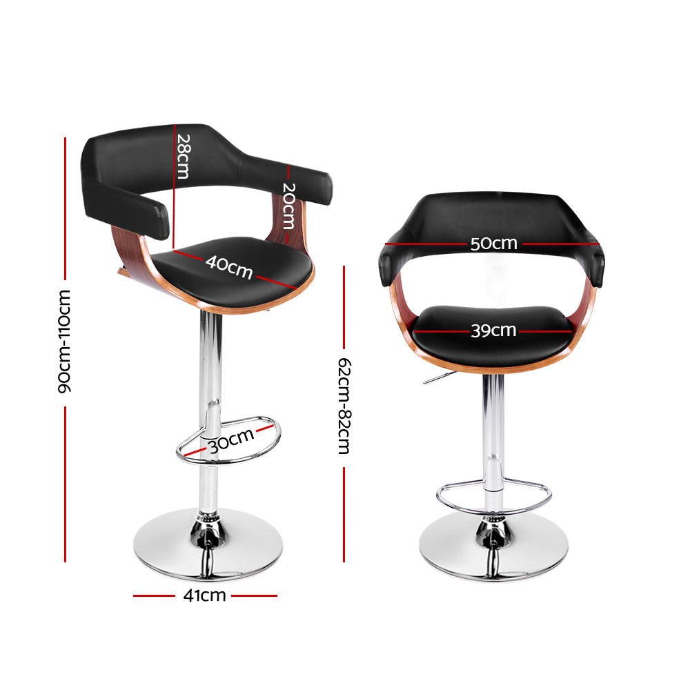 Wooden Bar Stool Black & Wood - Rivercity House & Home Co. (ABN 18 642 972 209) - Affordable Modern Furniture Australia
