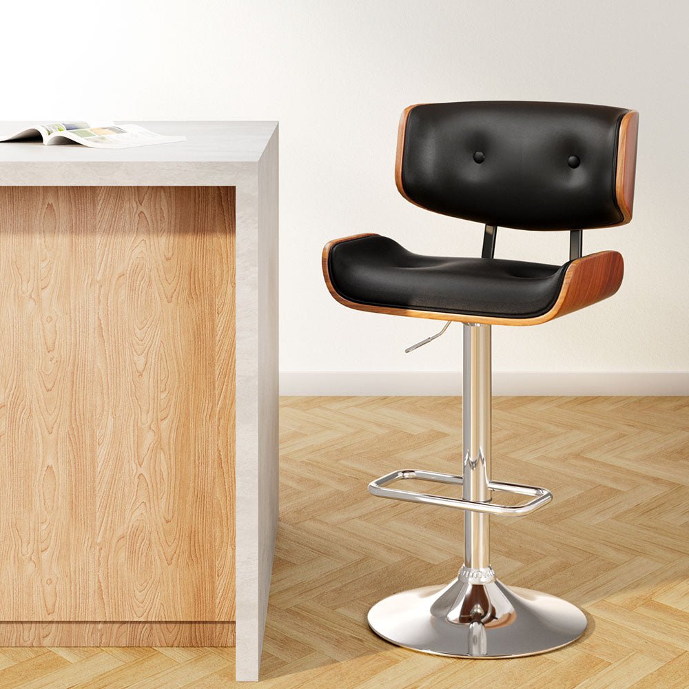 Wooden Gas Lift Bar Stool - Rivercity House & Home Co. (ABN 18 642 972 209) - Affordable Modern Furniture Australia