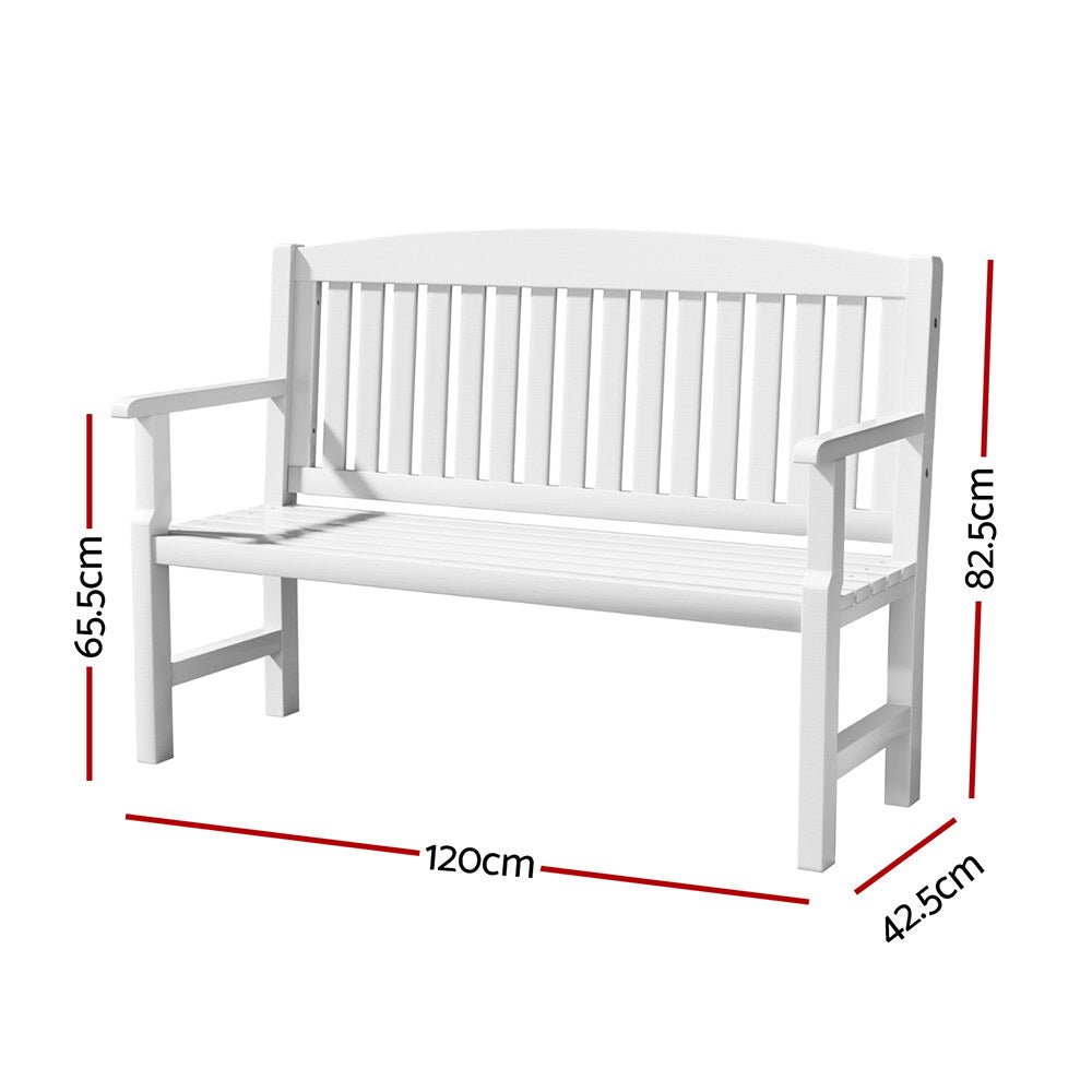 Wooden Outdoor Garden Bench Seat White - Furniture > Outdoor - Rivercity House & Home Co. (ABN 18 642 972 209) - Affordable Modern Furniture Australia