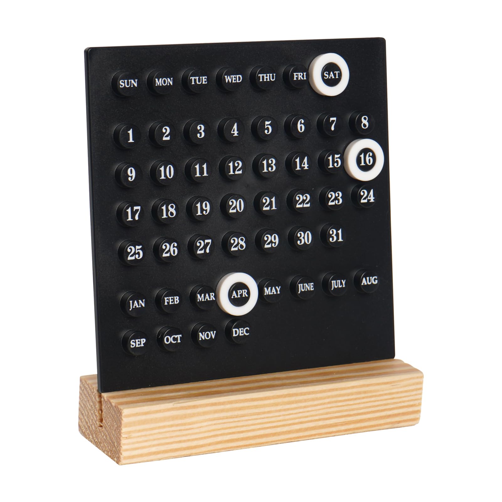 Wooden Perpetual Desk Calendar Table Date Indicator - White - Home & Garden > Home Office Accessories > Calendars, Organisers & Planners - Rivercity House & Home Co. (ABN 18 642 972 209) - Affordable Modern Furniture Australia