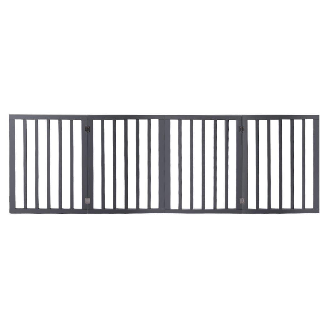 Wooden Retractable Pet Gate Dog Fence 600x3mm - Grey - Rivercity House & Home Co. (ABN 18 642 972 209) - Affordable Modern Furniture Australia