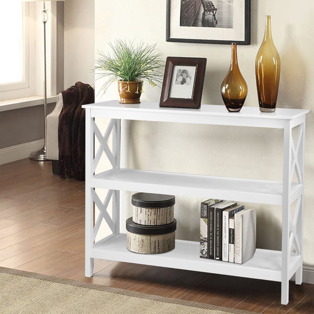 Wooden Storage Console Table - White - Furniture > Living Room - Rivercity House & Home Co. (ABN 18 642 972 209) - Affordable Modern Furniture Australia