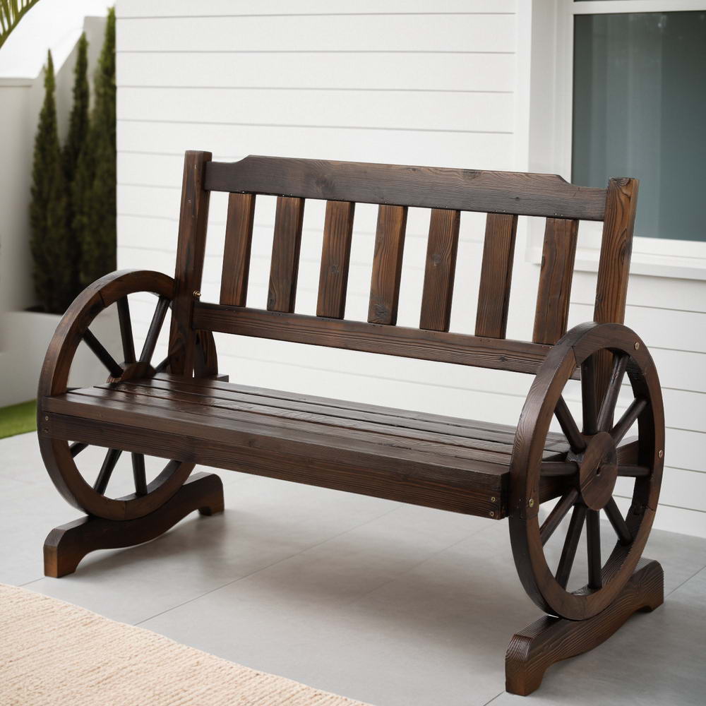 Wooden Wagon Wheel Chair - Rivercity House & Home Co. (ABN 18 642 972 209) - Affordable Modern Furniture Australia