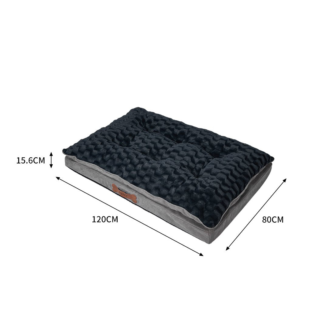 XL Dog Calming Plush Memory Foam Bed - Grey - Rivercity House & Home Co. (ABN 18 642 972 209) - Affordable Modern Furniture Australia