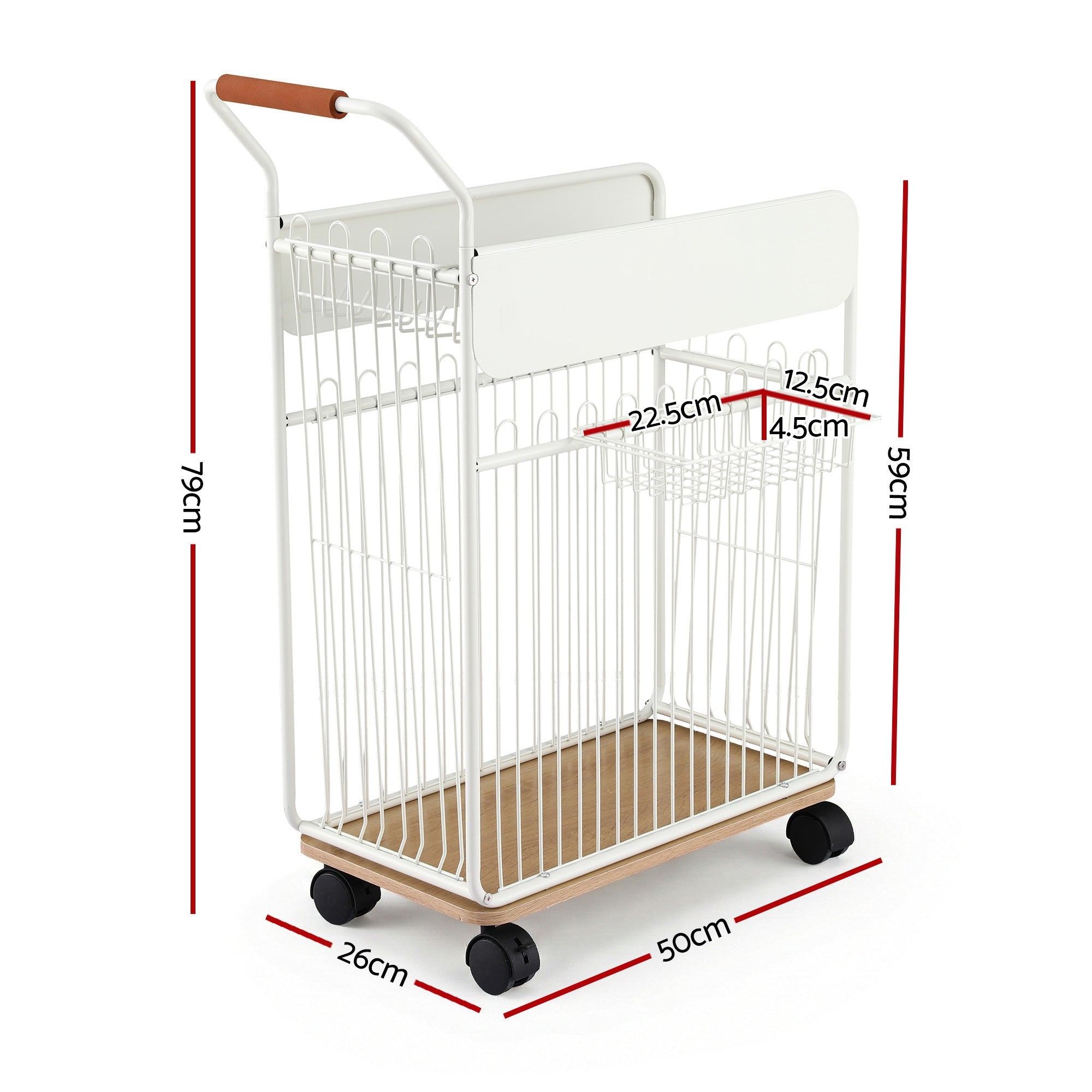 Yoga Mat Storage Rack Mobile Holder with Wheels Basket Home Gym Storage Organizer White - Sports & Fitness > Ball Sports > Basketball & Basketball Accessories - Rivercity House & Home Co. (ABN 18 642 972 209) - Affordable Modern Furniture Australia