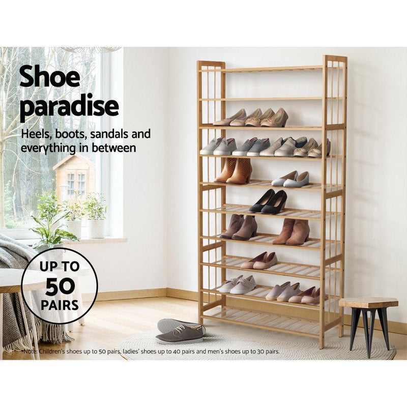 10 Tier Bamboo Shoe Rack Organiser - Furniture - Rivercity House & Home Co. (ABN 18 642 972 209) - Affordable Modern Furniture Australia