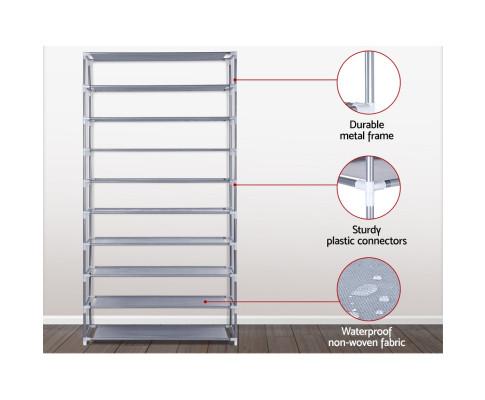 10 Tier Stackable Shoe Rack - Rivercity House & Home Co. (ABN 18 642 972 209) - Affordable Modern Furniture Australia