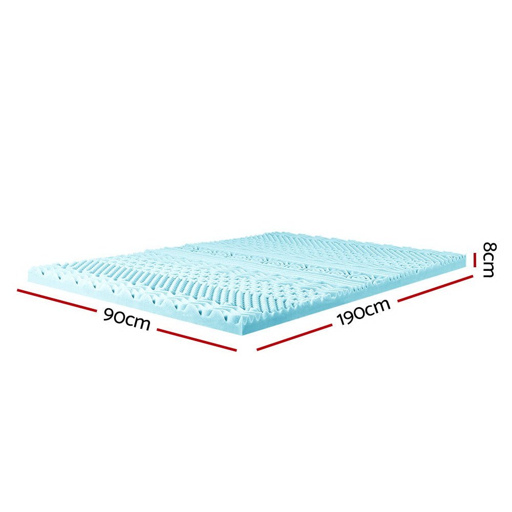 11-zone Memory Foam Mattress Topper 8cm - Single - Rivercity House & Home Co. (ABN 18 642 972 209) - Affordable Modern Furniture Australia