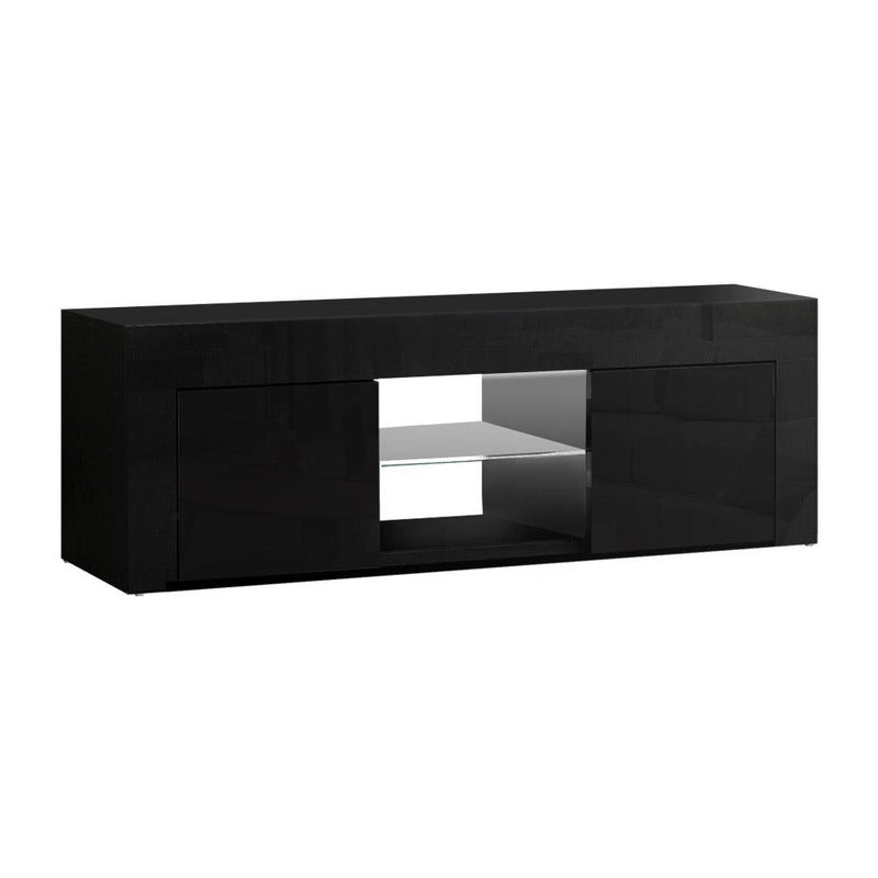 130cm RGB LED TV Entertainment Unit Gloss Black - Rivercity House & Home Co. (ABN 18 642 972 209) - Affordable Modern Furniture Australia