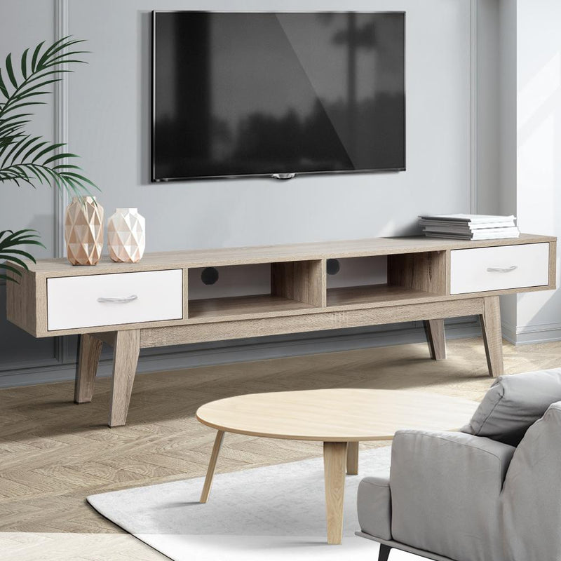 180CM Scandinavian Style Light Oak TV Entertainment Unit - Rivercity House & Home Co. (ABN 18 642 972 209) - Affordable Modern Furniture Australia