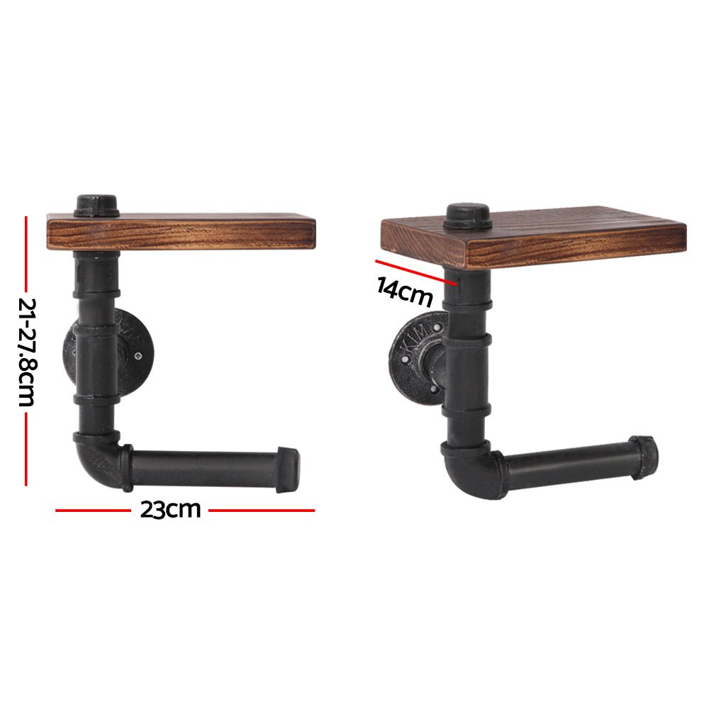 1X Wall Shelves Paper Holder Industrial Pipe Shelf DIY Vintage Brackets - Rivercity House & Home Co. (ABN 18 642 972 209) - Affordable Modern Furniture Australia