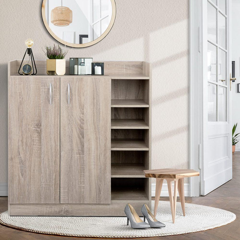 2 Doors Shoe Cabinet Storage Cupboard - Wood - Rivercity House & Home Co. (ABN 18 642 972 209) - Affordable Modern Furniture Australia