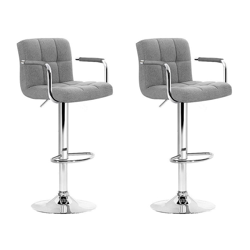 2 x Bar Stools Gas lift Swivel - Steel and Grey - Rivercity House & Home Co. (ABN 18 642 972 209) - Affordable Modern Furniture Australia