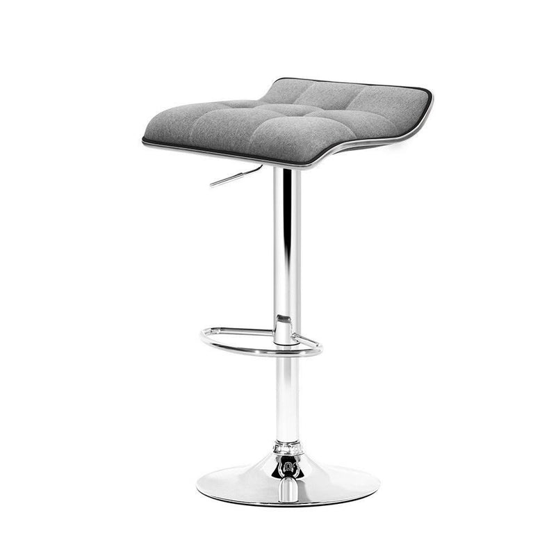 2 x Fabric Bar Stools Grey - Furniture - Rivercity House & Home Co. (ABN 18 642 972 209) - Affordable Modern Furniture Australia