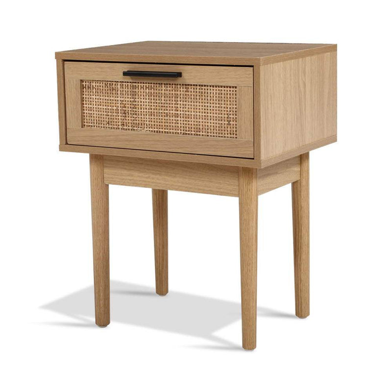 2 x Rattan Bedside Tables with Drawer (Twin Pack) - Furniture > Bedroom - Rivercity House & Home Co. (ABN 18 642 972 209) - Affordable Modern Furniture Australia