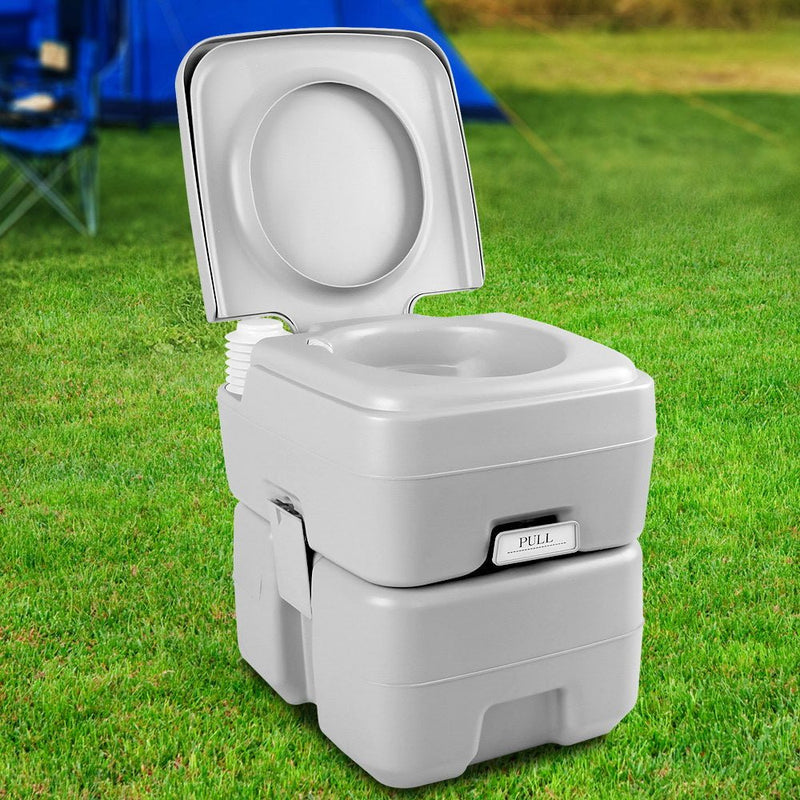 20L Portable Outdoor Camping Toilet - Grey - Outdoor > Camping - Rivercity House & Home Co. (ABN 18 642 972 209) - Affordable Modern Furniture Australia