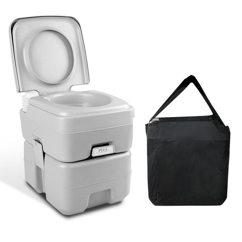 20L Portable Outdoor Camping Toilet with Carry Bag- Grey - Outdoor > Camping - Rivercity House & Home Co. (ABN 18 642 972 209) - Affordable Modern Furniture Australia