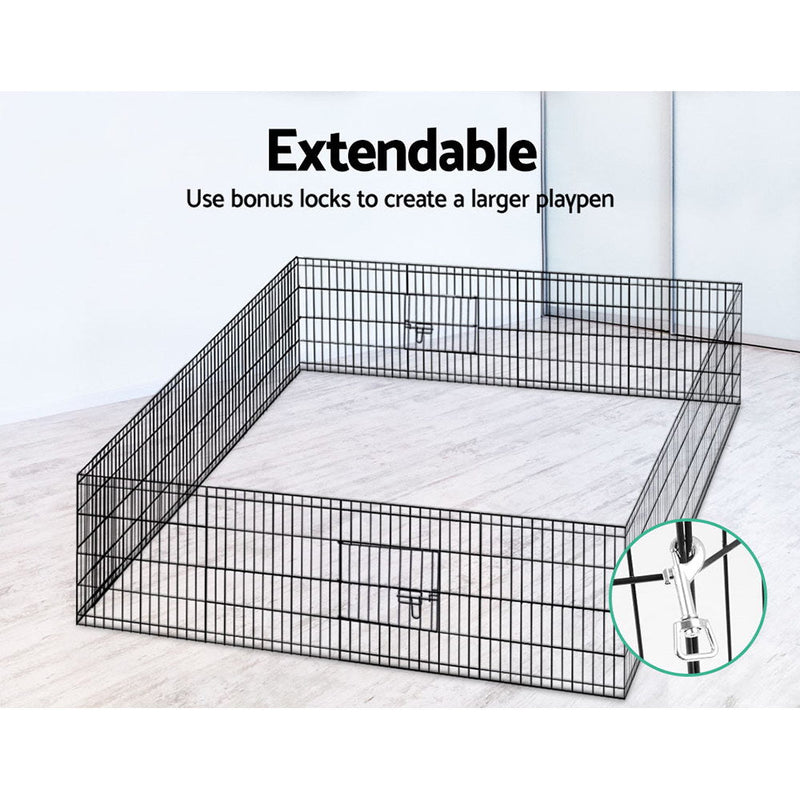 24" 8 Panel Pet Dog Playpen Puppy Exercise Cage Enclosure Play Pen Fence - Rivercity House & Home Co. (ABN 18 642 972 209) - Affordable Modern Furniture Australia